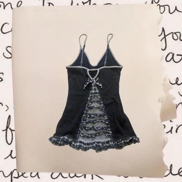 vintage victoria secret plaid ruffle bow accent camisole - Picture 2 of 4